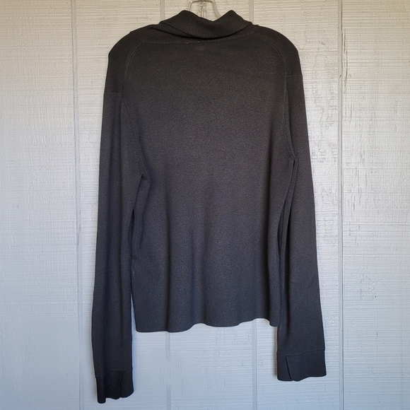Shu Shu Turtleneck Zip Up Black Sweater. Size XL - Picture 3 of 6